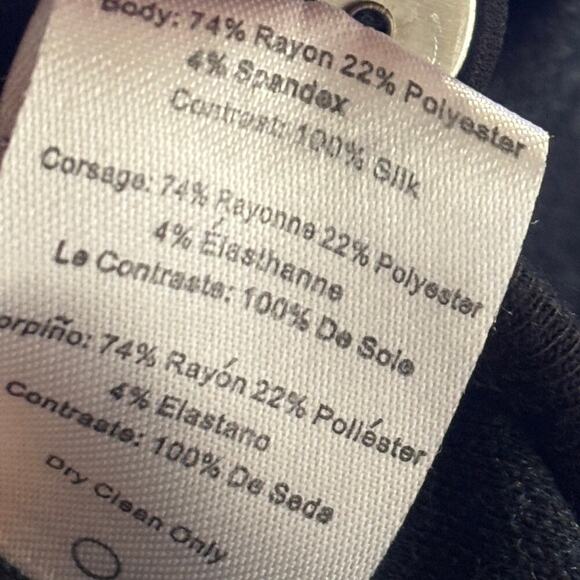 Bella Luxx Perfect Everyday Blazer Size S Blue Black Stretch Jacket Silk Collar - Picture 10 of 13